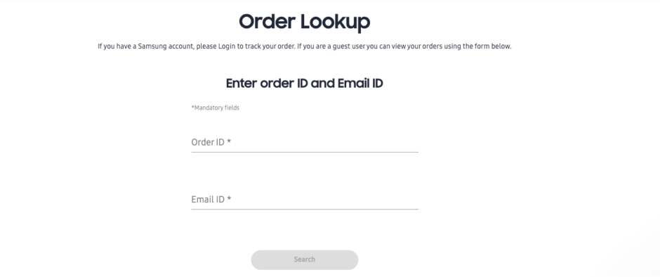 Order tracking page